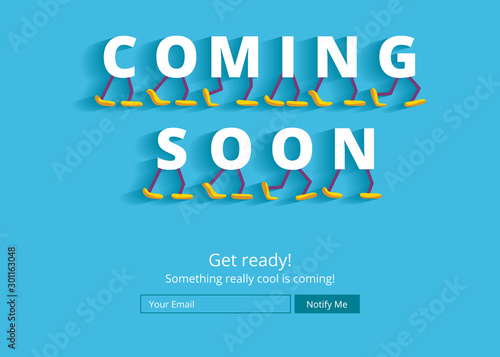Coming soon website template. Coming soon landing page design. Coming soon page for a new website. We are launching soon – Illustration