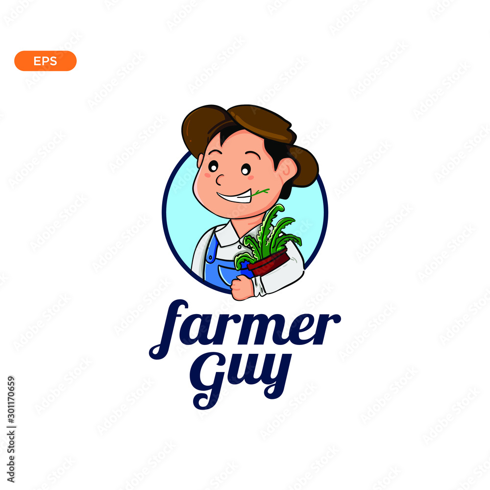 Farmer Boy Illustration design. Vector illustration design, farmer Illustration