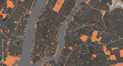 Detailed map of New York City, USA