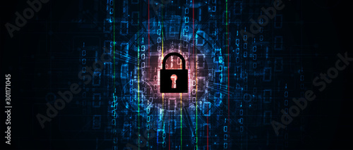 Cybersecurity and information or network protection. Future technology web services for business and internet project