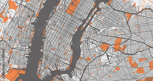 Detailed map of New York City, USA