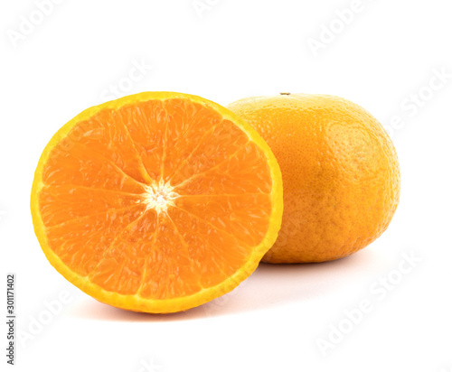Fresh navel oranges isolated on white background. Save with clipping path.