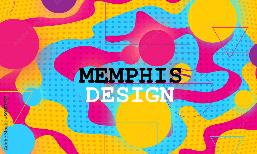Memphis Pattern. Liquid Shapes Design.