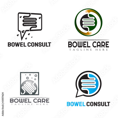 Collection of medical and health logos for clinics, icons of human organs, heart, intestines, lungs, kidneys, vector elements