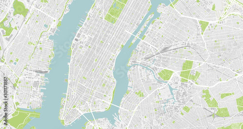Detailed map of New York City  USA