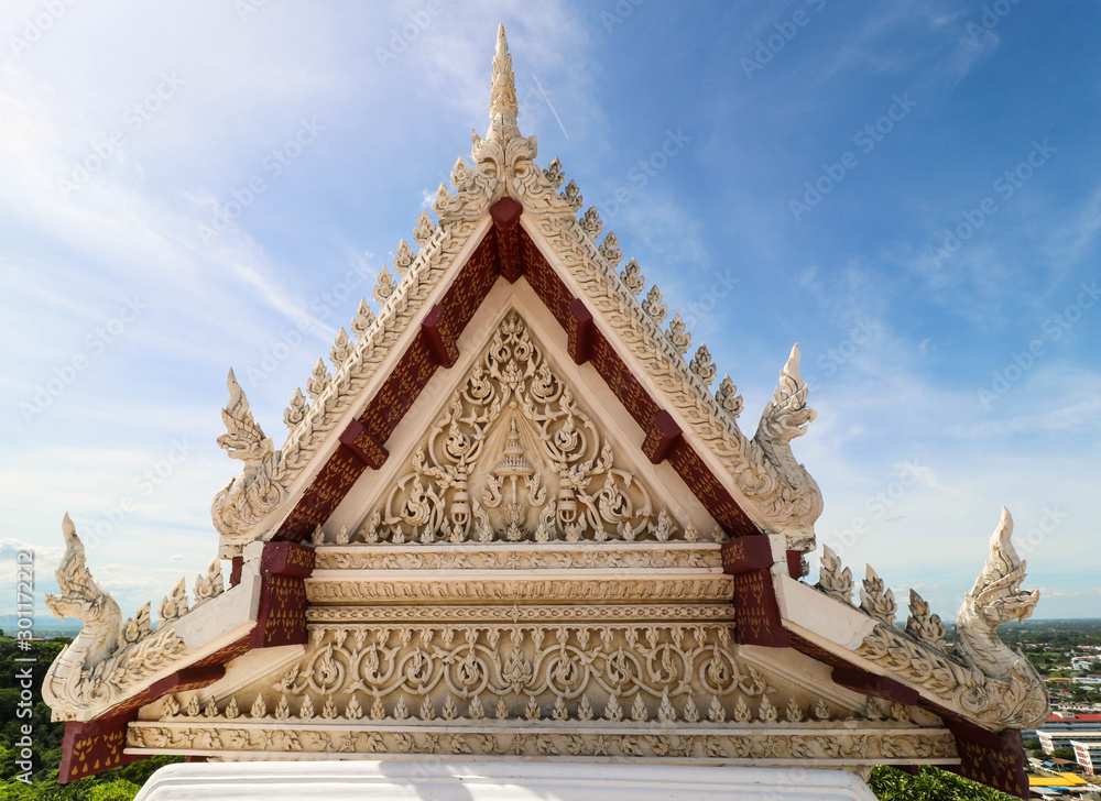 A beautiful architecture of temple roof in Thailand