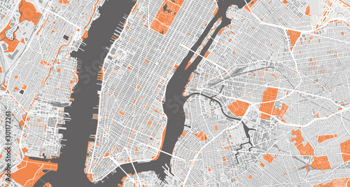 Detailed map of New York City, USA