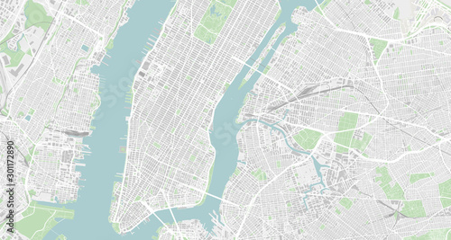 Detailed map of New York City, USA photo
