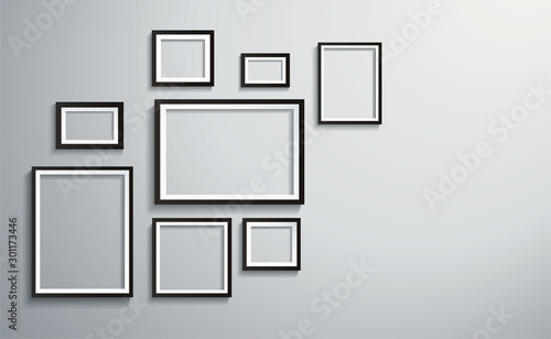 square isolated picture frame on wall vector illustration EPS10