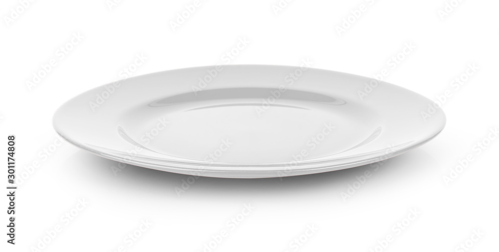 empty plate isolated on white background empty plate isolated on white background
