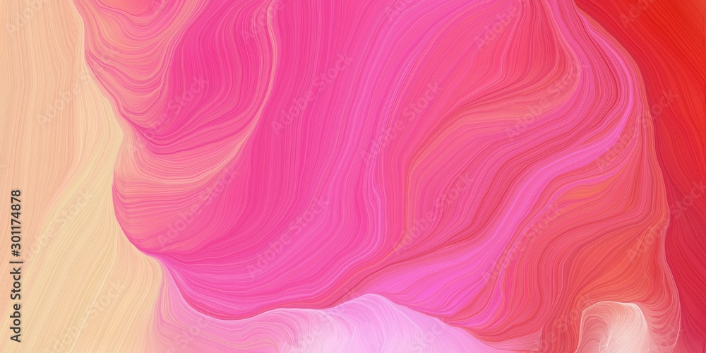 curved lines background or backdrop with pale violet red, skin and crimson colors. fantasy abstract art