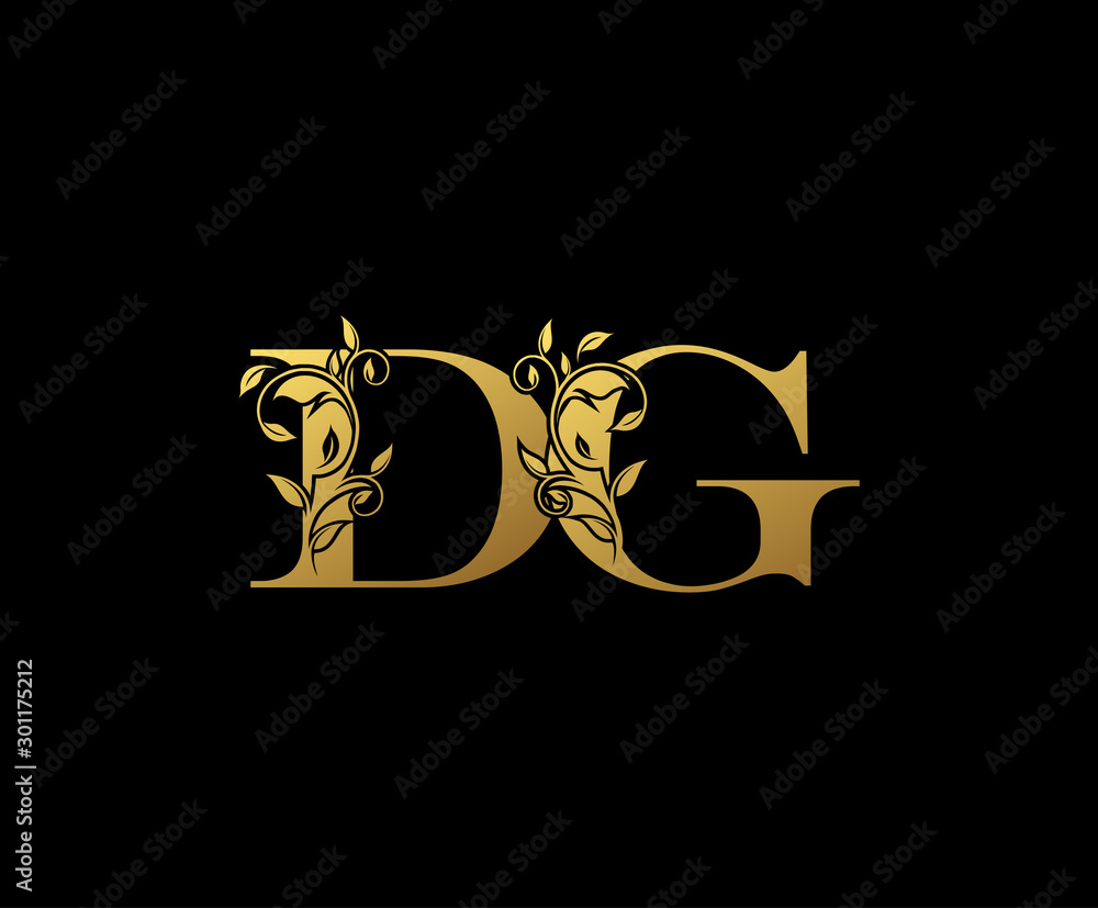 O&N Initial logo. Ornament gold Stock Vector