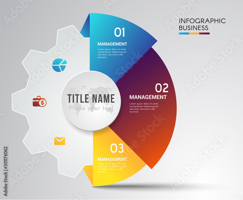 Cog symbol teamwork for infographic.education and business concept design,used for banner,data,presentation business,chart.Vector illustration.