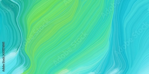 curved speed lines background or backdrop with medium turquoise, pastel green and medium aqua marine colors. good for design texture photo