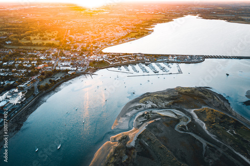 Aerial View Of Malahide Village and The Harbour, Ireland.