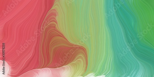 curved lines background or backdrop with indian red, medium sea green and dark sea green colors. good for design texture