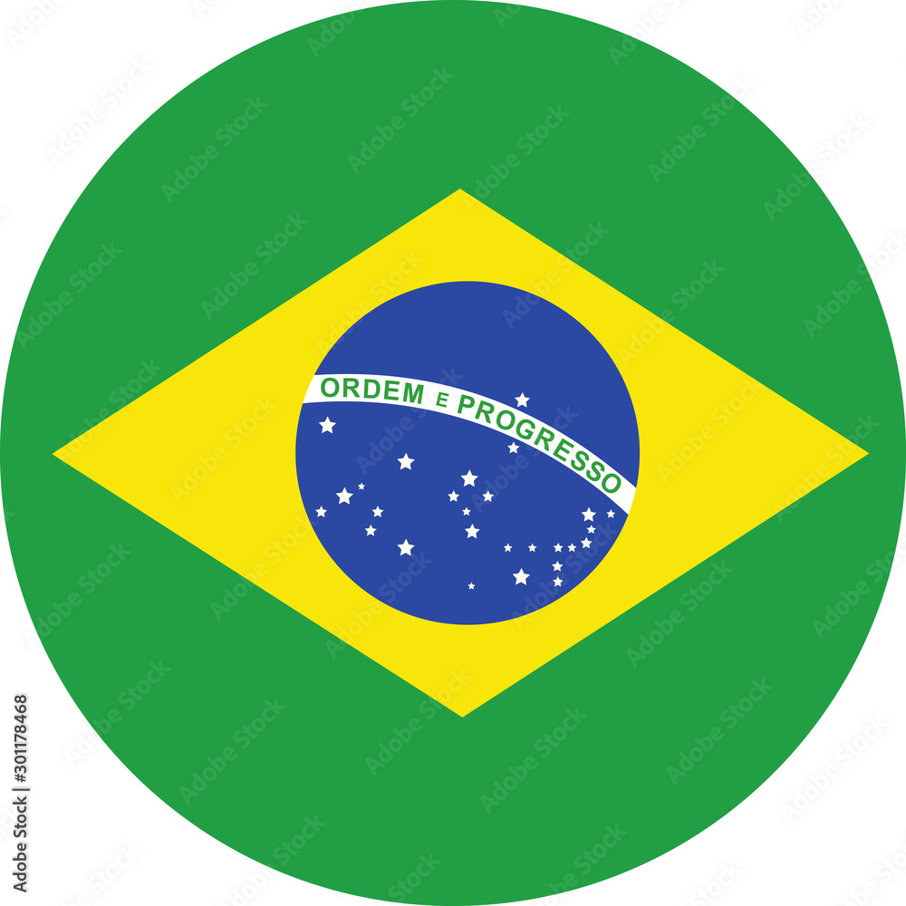 Fototapeta premium Brazil round flag vector illustration