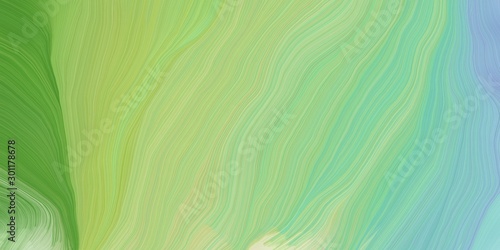 curved lines background or backdrop with dark sea green, olive drab and sky blue colors. dreamy digital abstract art