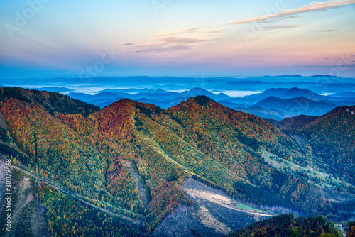 the most beautiful mountain in Slovakia  Velky Rozsutec at sunrise