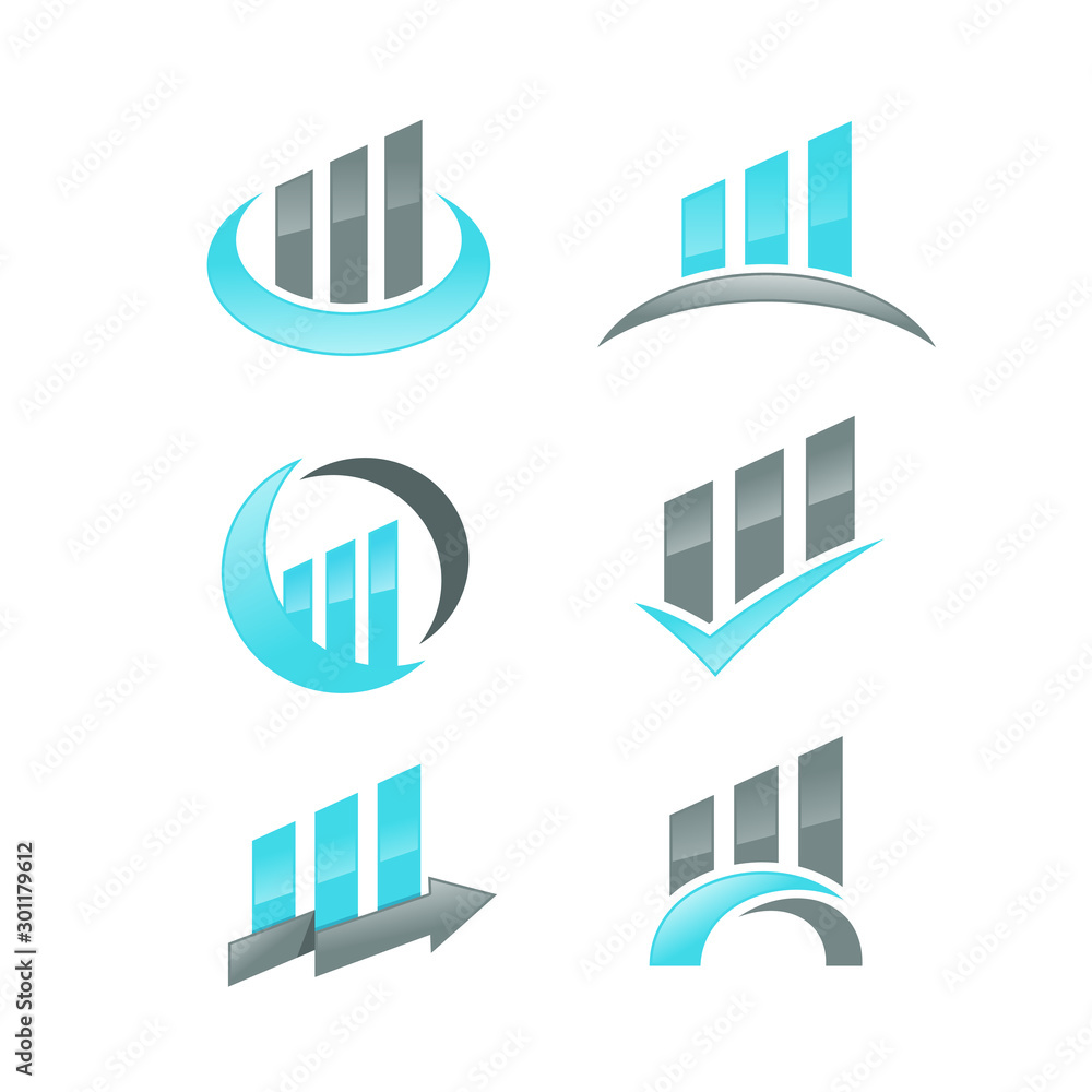 Fototapeta premium Business professional logo template with bars and chart stock cons
