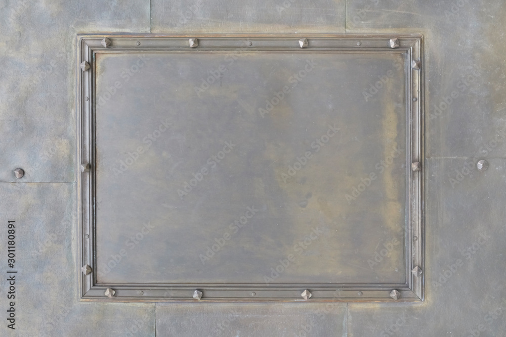 Obraz premium Old metal door with frame.