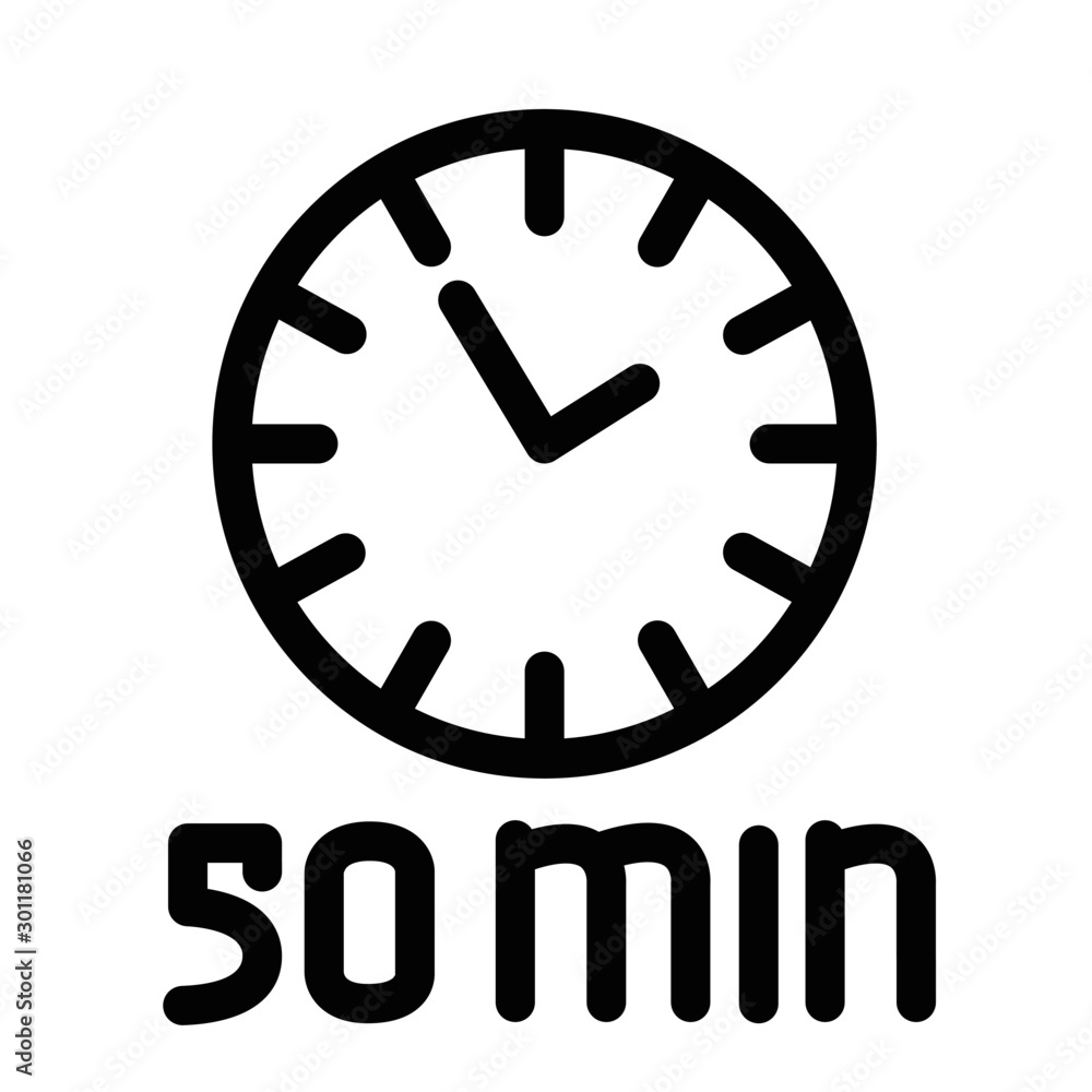 Timer 50 minutes vector illustration isolated Timer 50 minutes vector illustration isolated