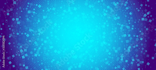 Vector Science Flyer. Matrix Big Data. Violet 