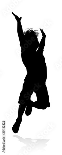A high quality detailed silhouette of kid or child