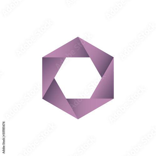 Abstract hexagon shaped vector symbols. Abstract hexagon logo design - Vector