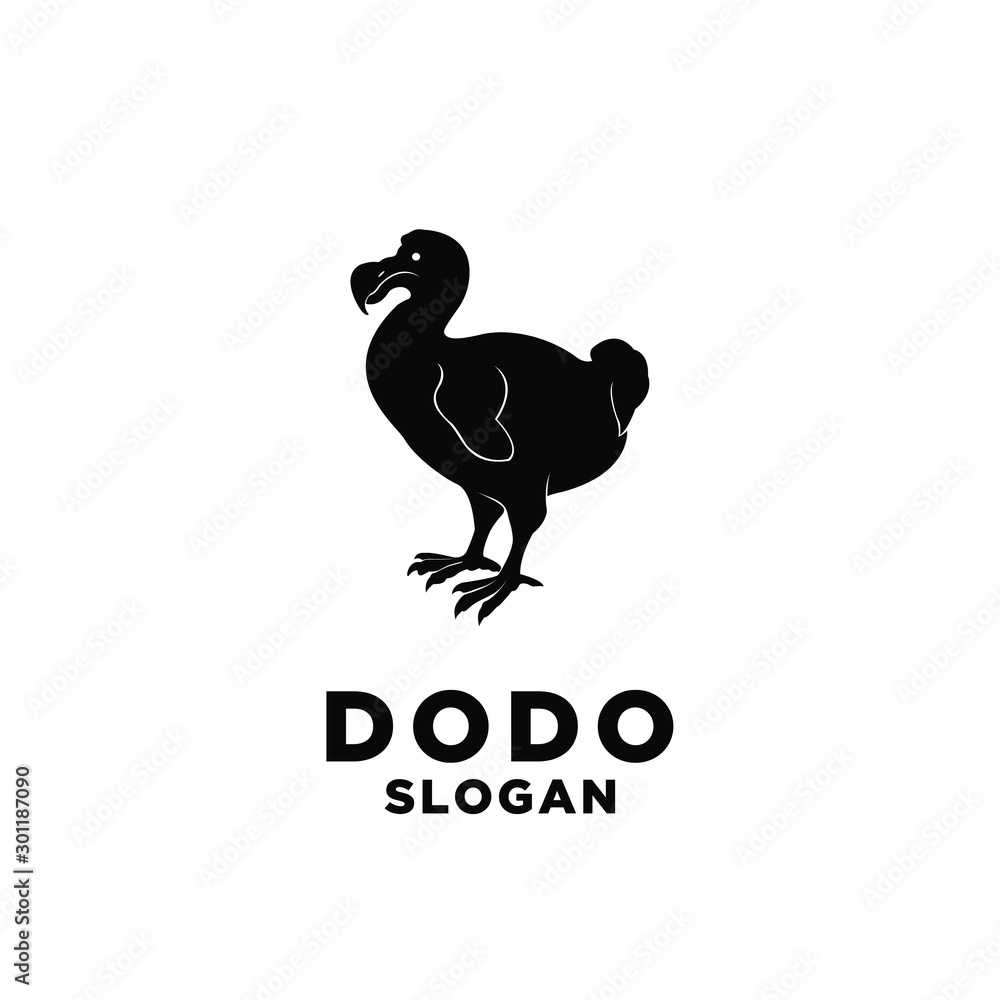 Naklejka premium dodo bird logo black icon design vector