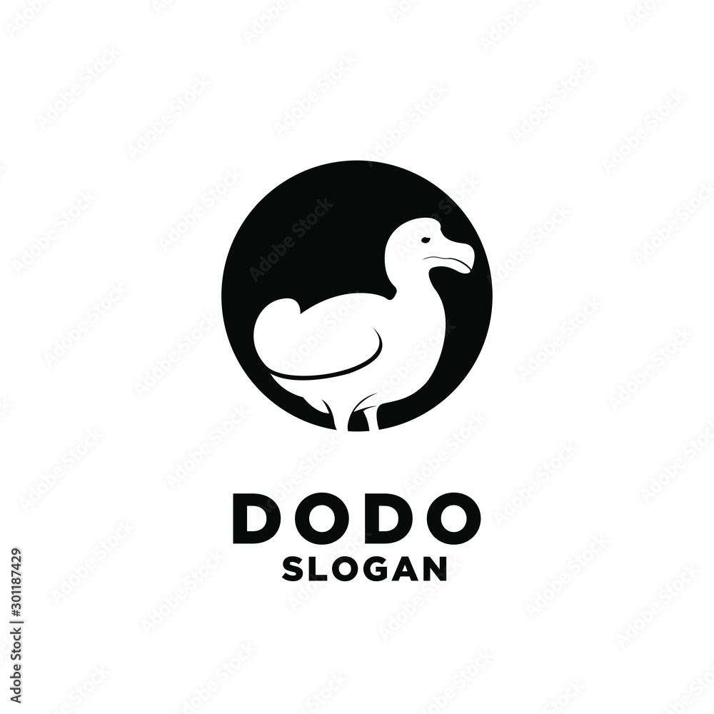 dodo bird logo black spot circle icon design vector dodo bird logo black spot circle icon design vector