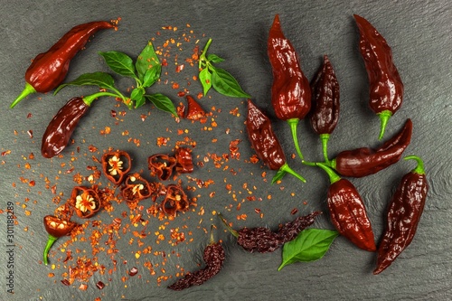 Fresh chilli peppers. Prepa...