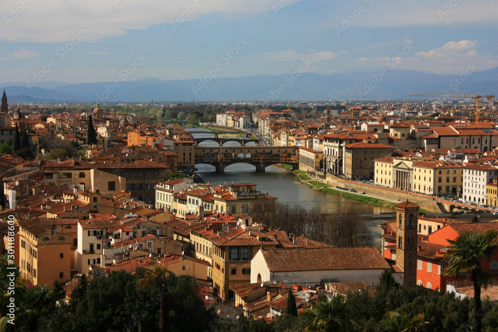 Panorama of an ancient Italian city