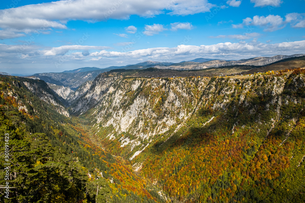 Durmitor National Park during a colourful fall season in Montenegro