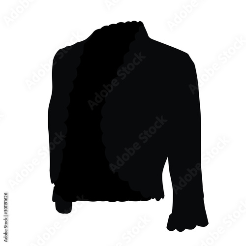 Bolero jacket black realistic vector illustration isolated