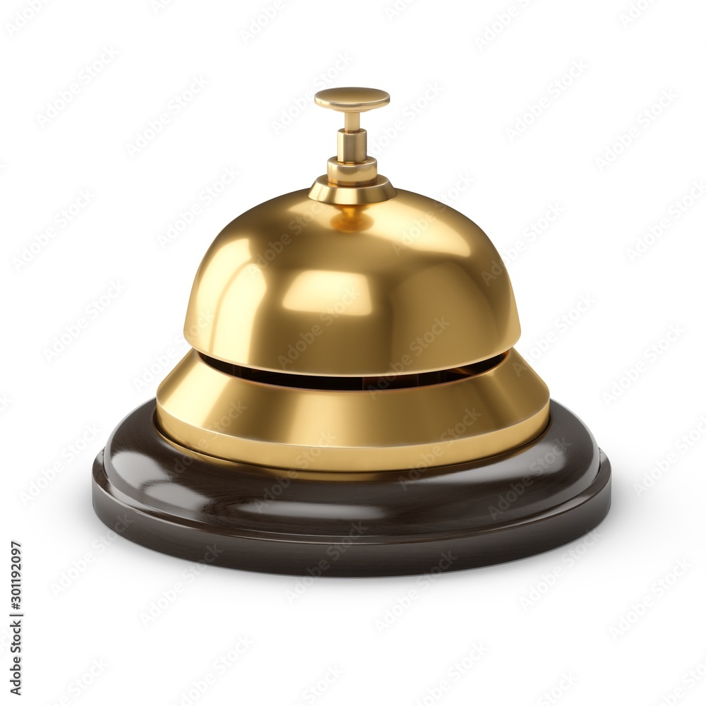 3D Rendering Reception bell isolated on white 3D Rendering Reception bell isolated on white