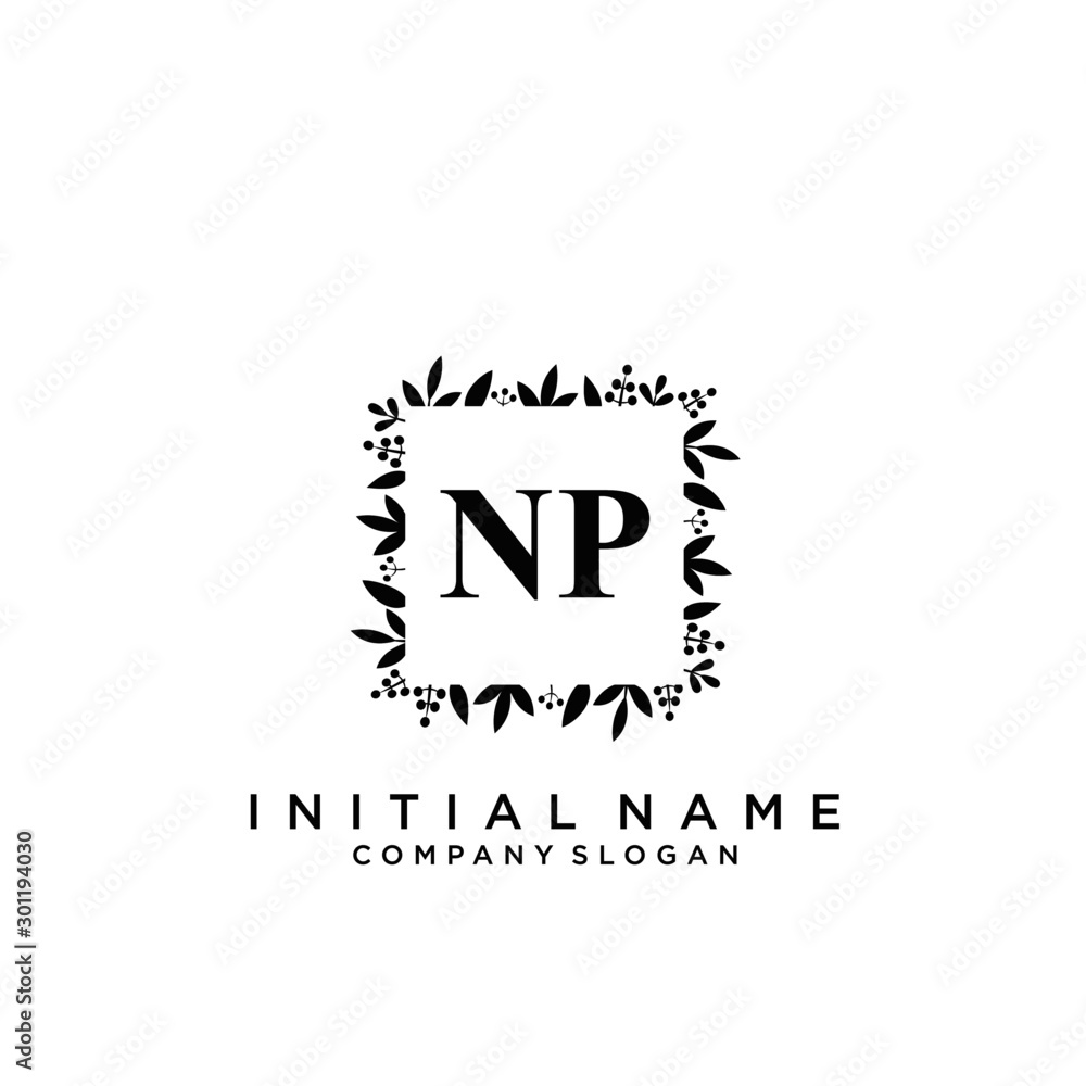 Letter NP Beauty Logo Template Vector