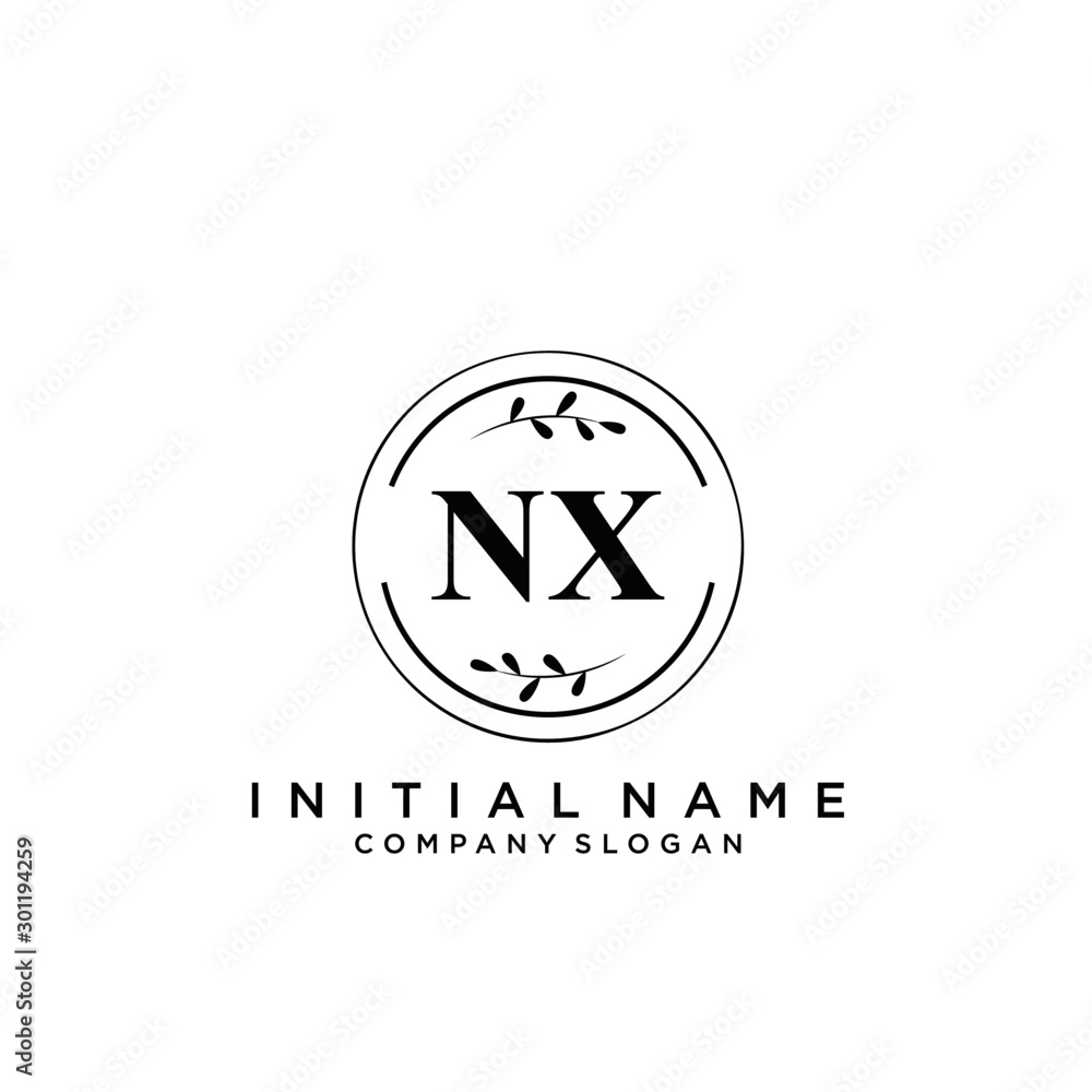Letter NX Beauty Logo Template Vector