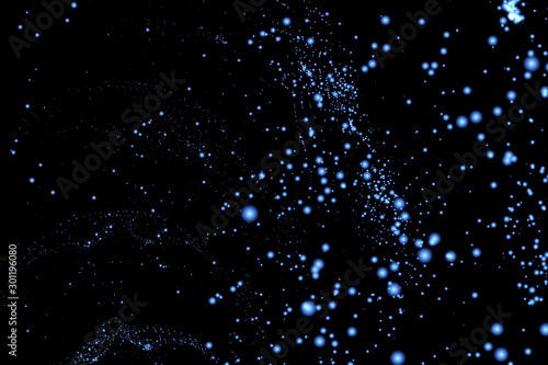 background with stars, constellation , blues shining points in a black space