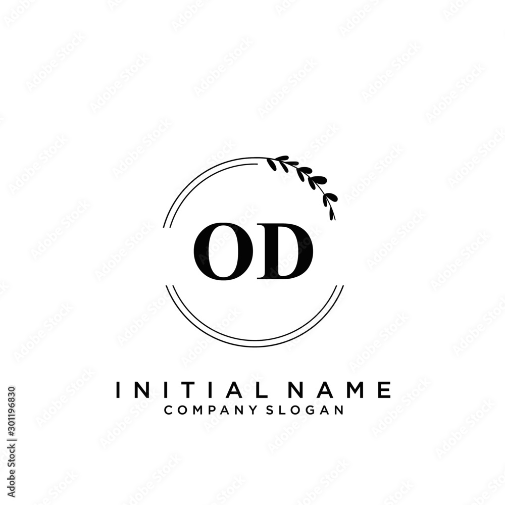 Letter OD Beauty Logo Template Vector
