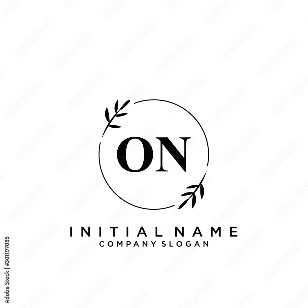 Letter ON Beauty Logo Template Vector Letter ON Beauty Logo Template Vector