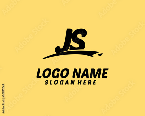 JS Initial with splash logo vector	