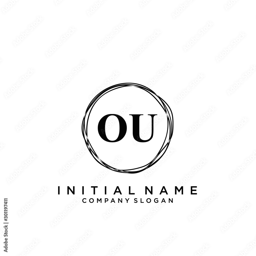 Letter OU Beauty Logo Template Vector