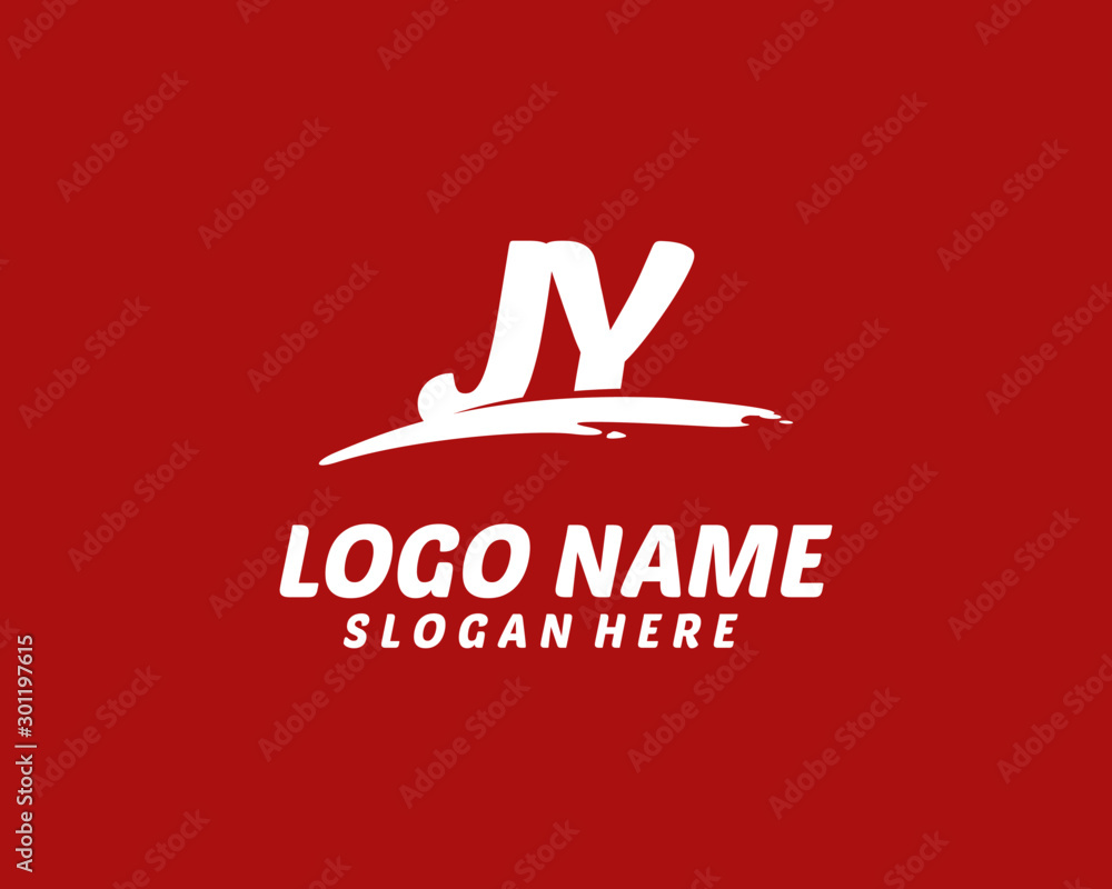 JY Initial with splash logo vector JY Initial with splash logo vector
