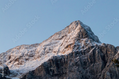 Mount Triglav covered in early snow