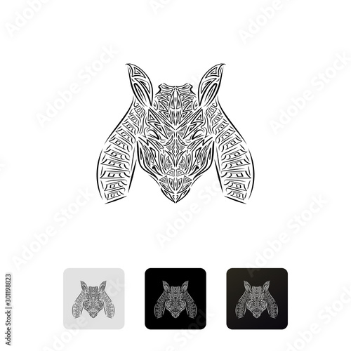 Black seth icon isolated on white background. God icon. Geometric seth logo design. Set icons colorful square buttons. Vector Illustration
