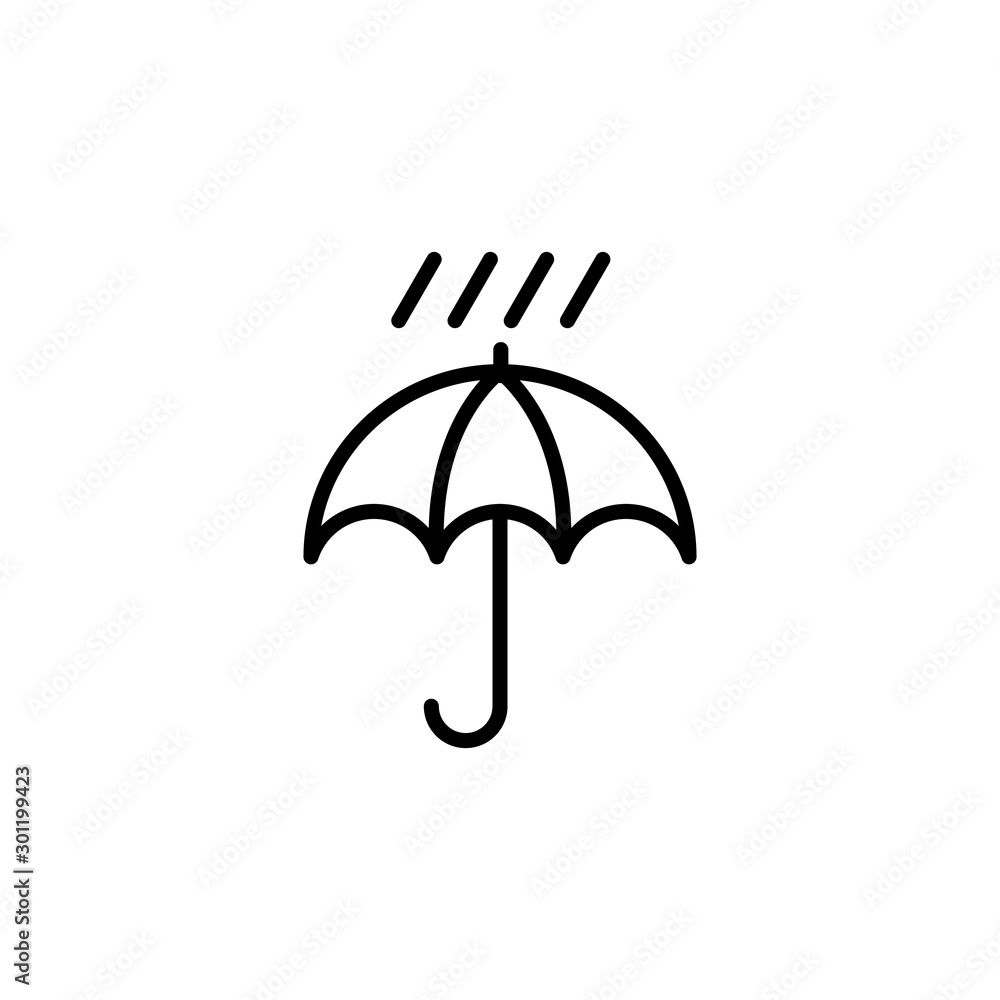 umbrella line simple icon on white background
