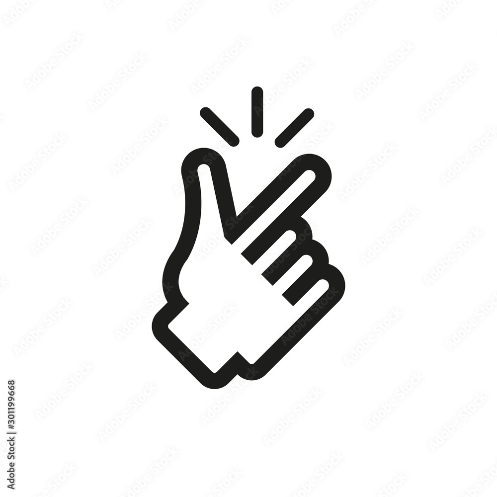 Hand gesture snapping fingers. Simple vector illustration