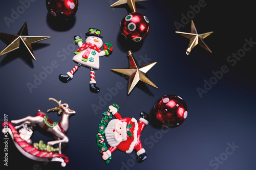 Christmas ornament in black background