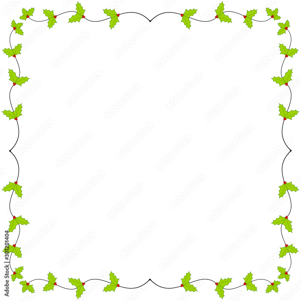 Christmas Berries Decorative Green Frame Christmas Berries Decorative Green Frame